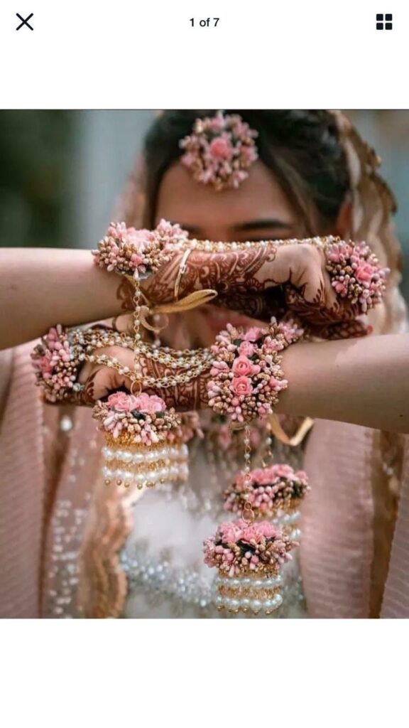 Flower Jewelry kalira For Bridal Haldi And Other Occasion Wedding Jewellery Sangeet, Mayun Ceremony Indian Pakistani Jewelry Flower Jewelry