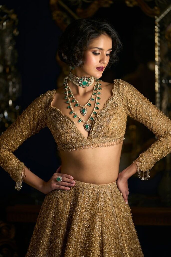 embroidered bridal lehenga