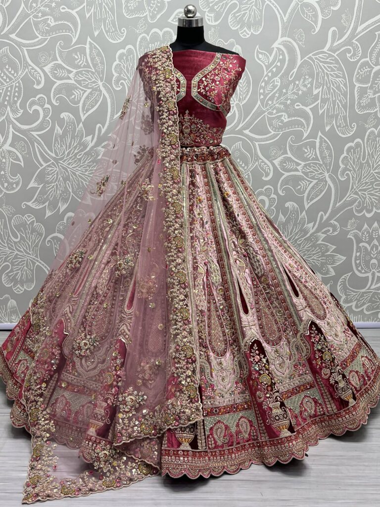 embroidered bridal lehenga