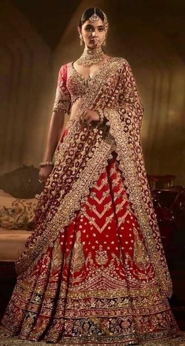 embroidered bridal lehenga