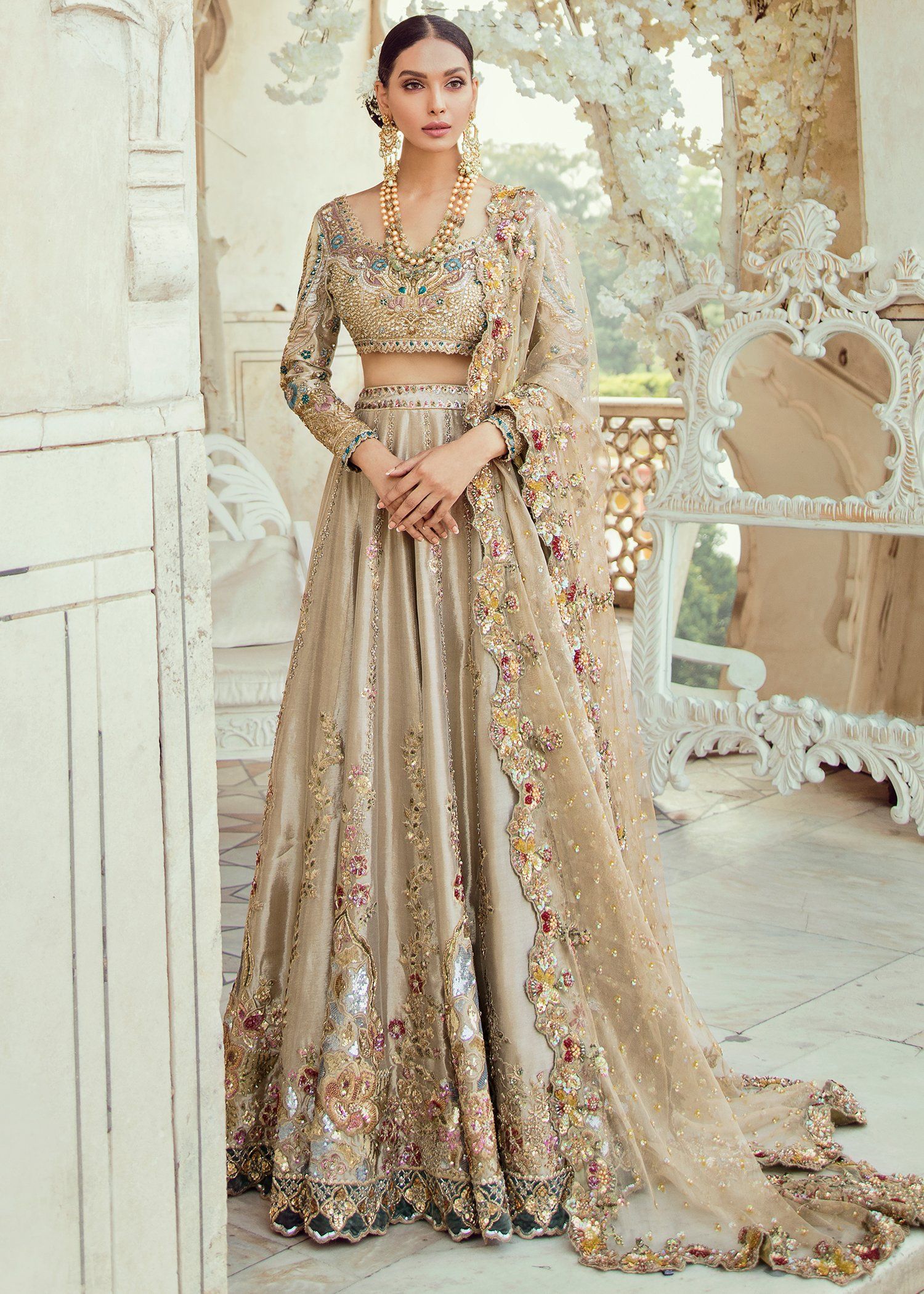 embroidered bridal lehenga