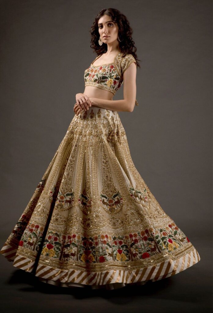 Ivory Embroidered Lehenga Set