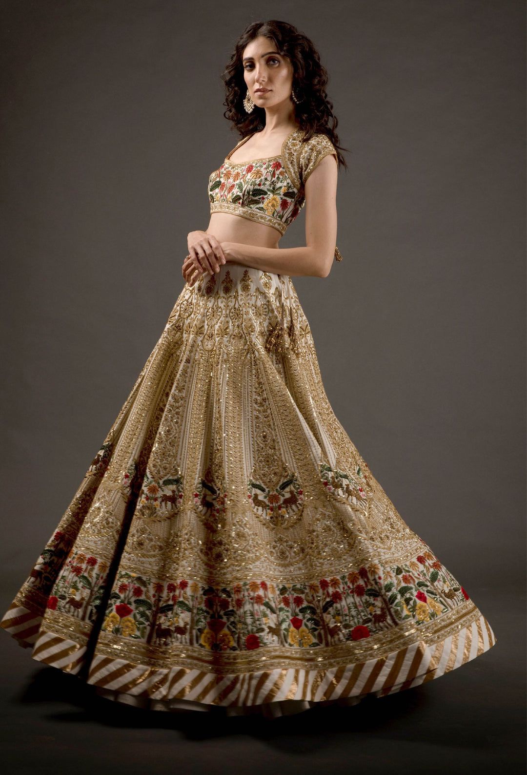 embroidered bridal lehenga