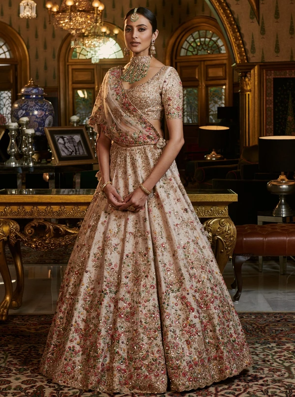 embroidered bridal lehenga