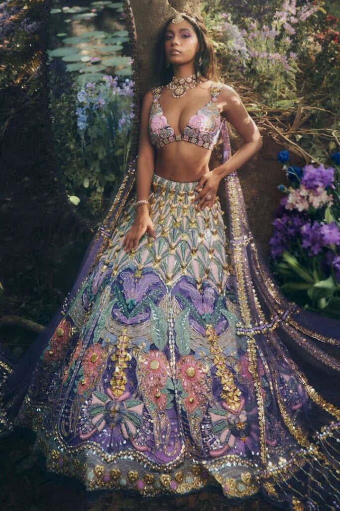 embroidered bridal lehenga