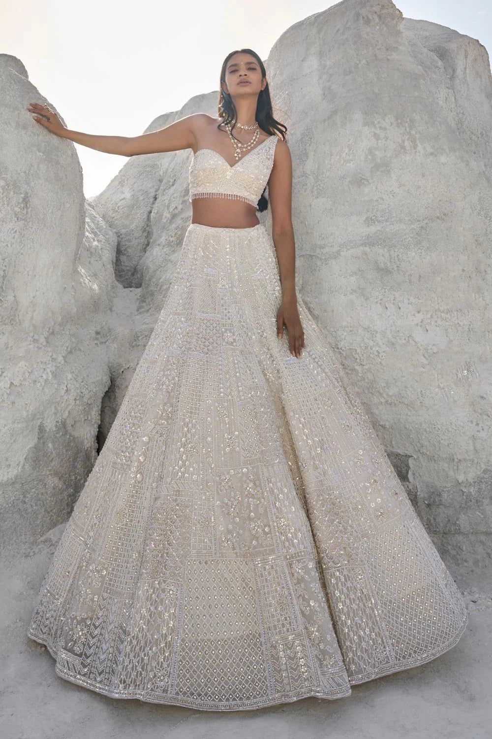 embroidered bridal lehenga