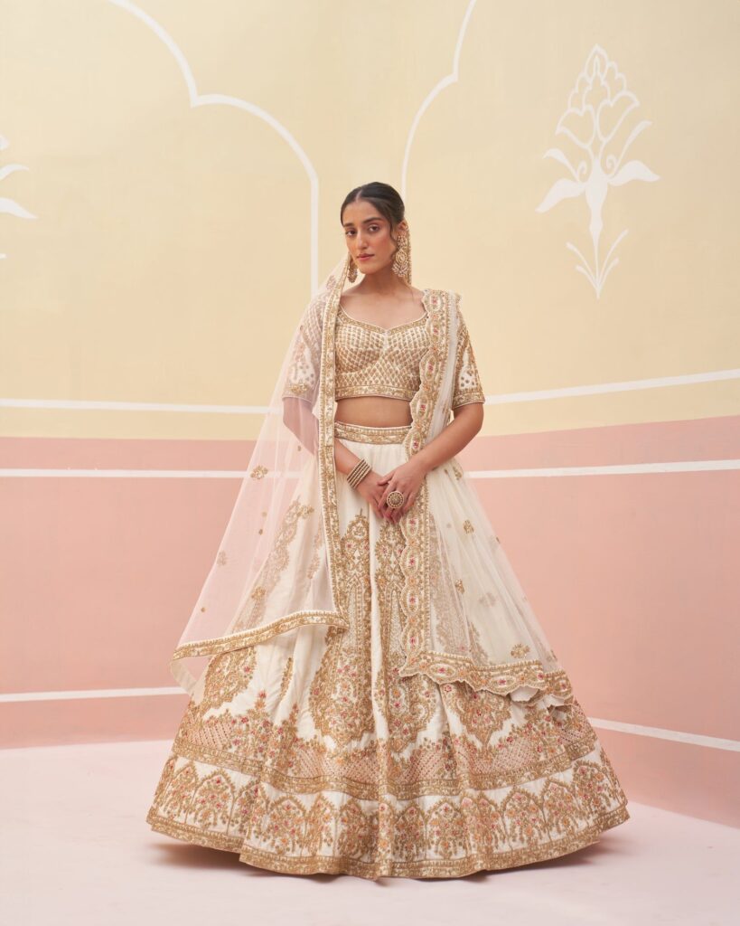 Ivory Raw Silk Lehnga Set – 4XL