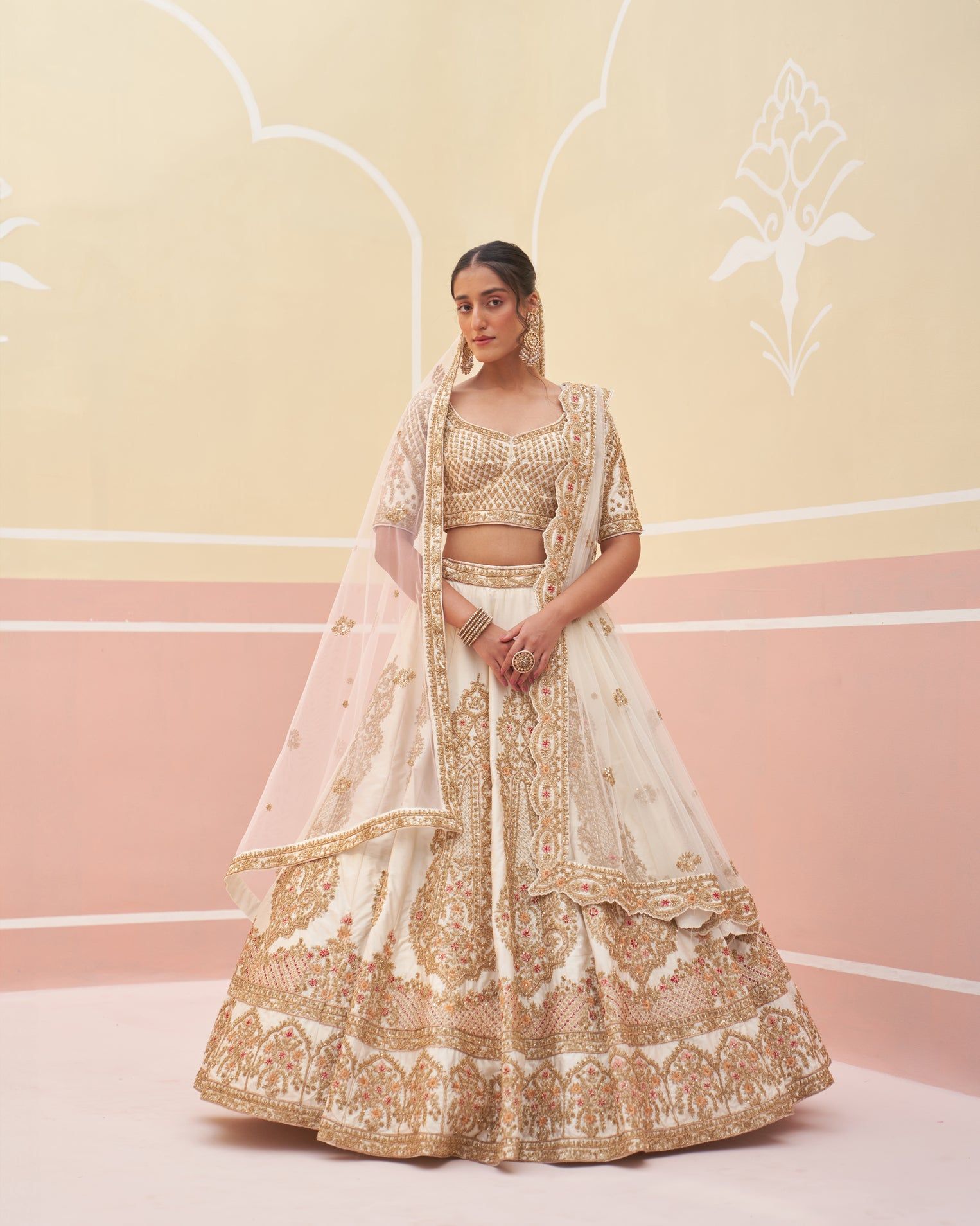 embroidered bridal lehenga