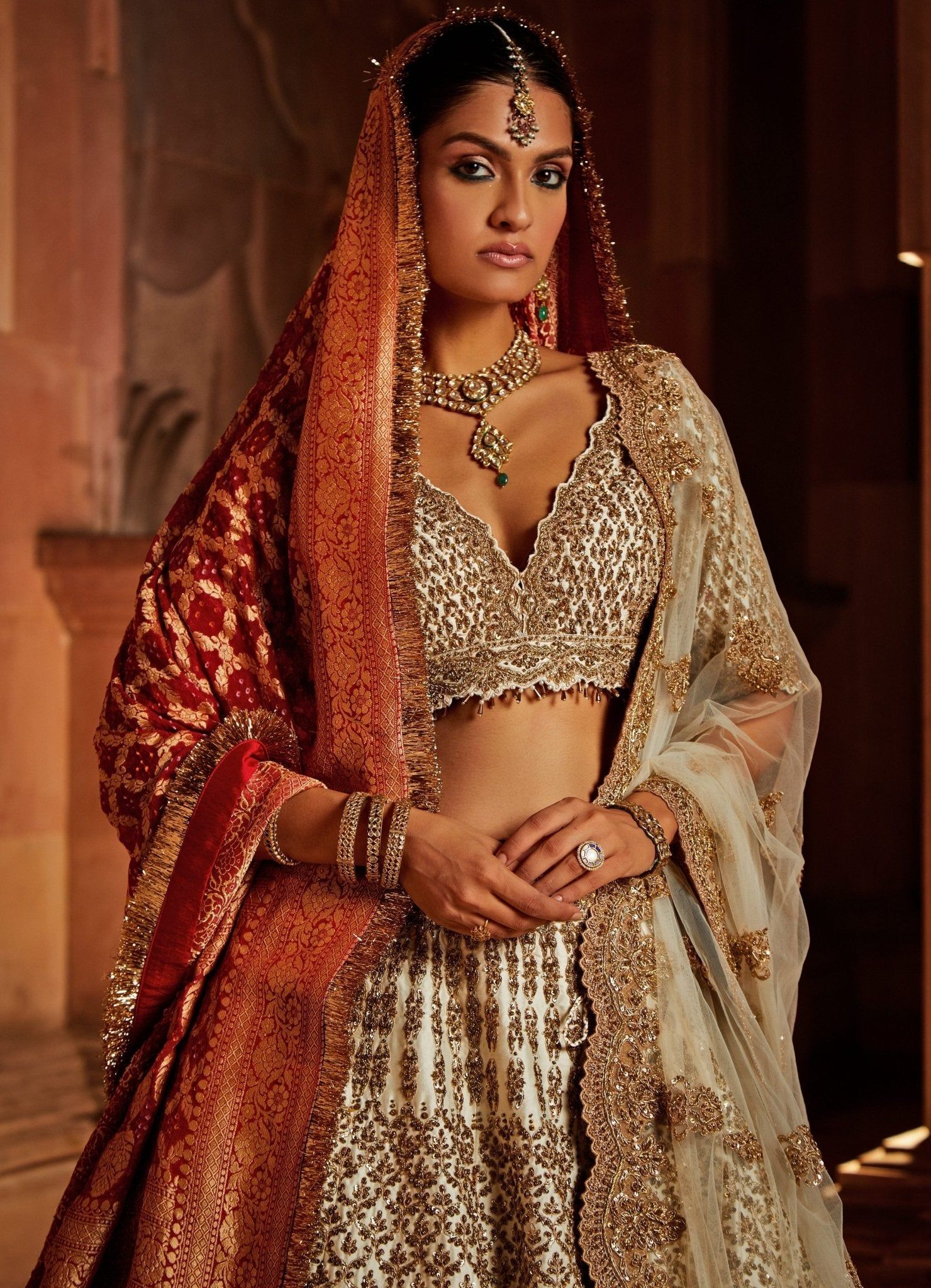 embroidered bridal lehenga