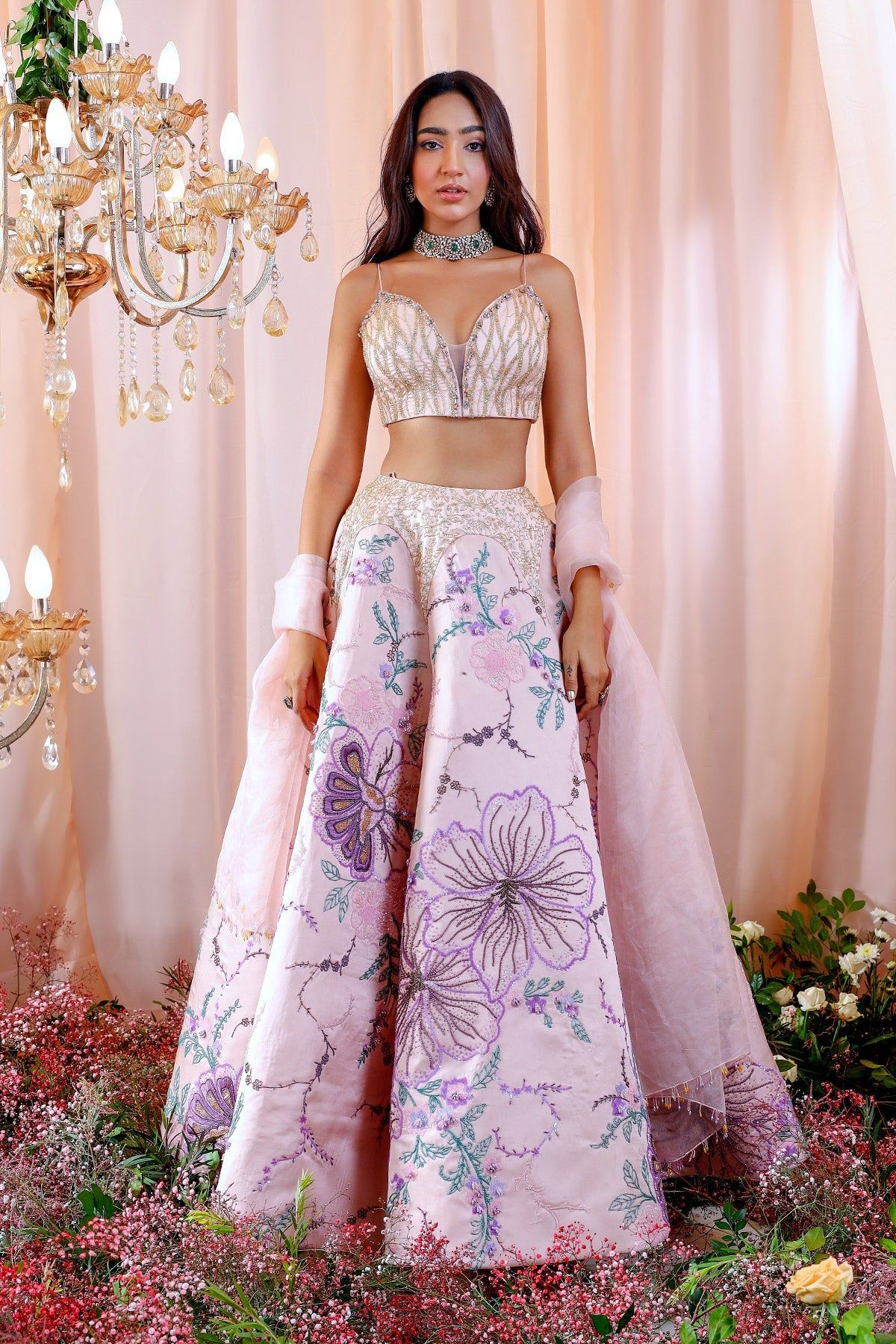 embroidered bridal lehenga