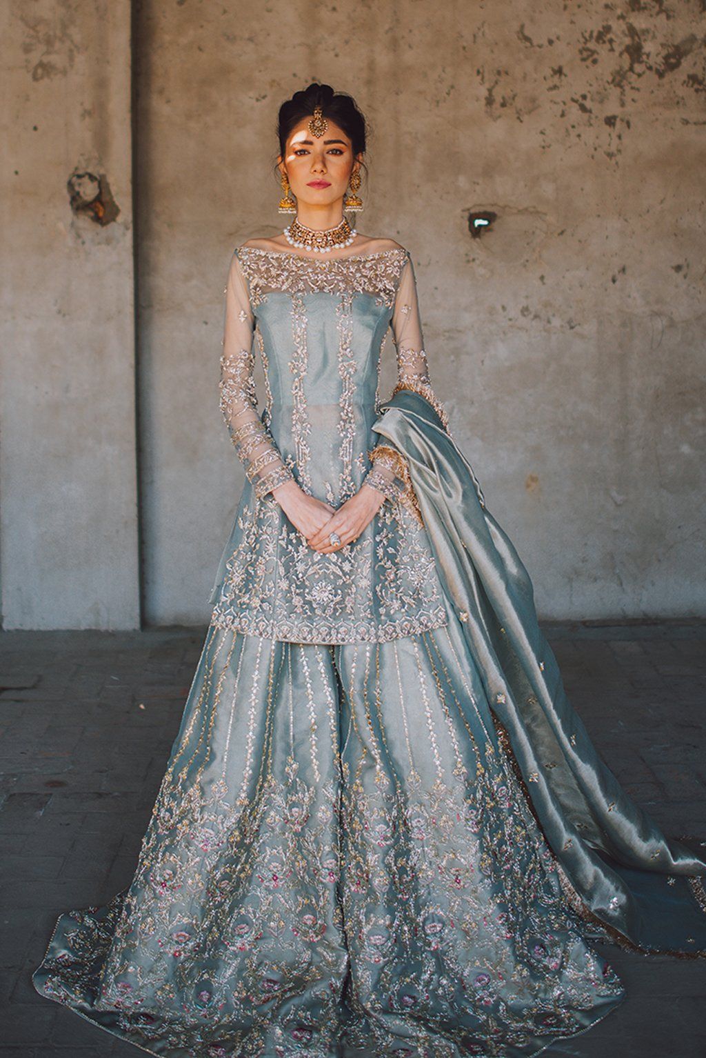 embroidered bridal lehenga