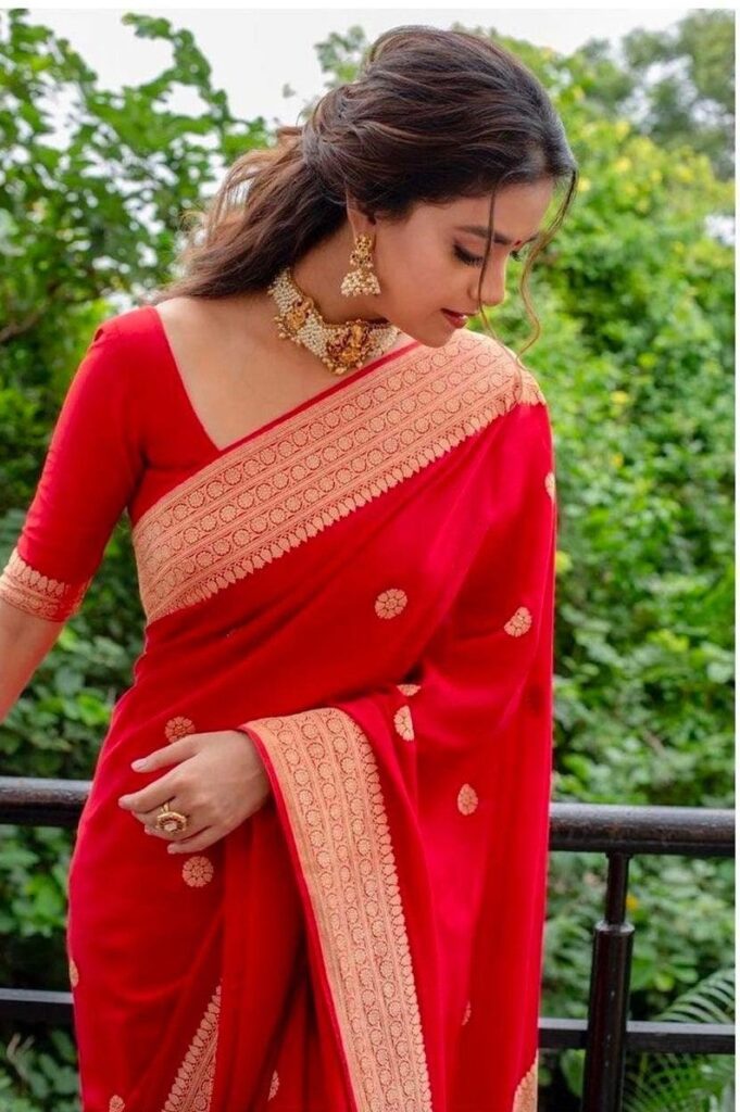 Kanchipuram Silk Red Color Saree, Traditional Saree, Beautiful Saree, Weaving Silk Saree, Indian Wedding Saree, Sari, Saree With Blouse