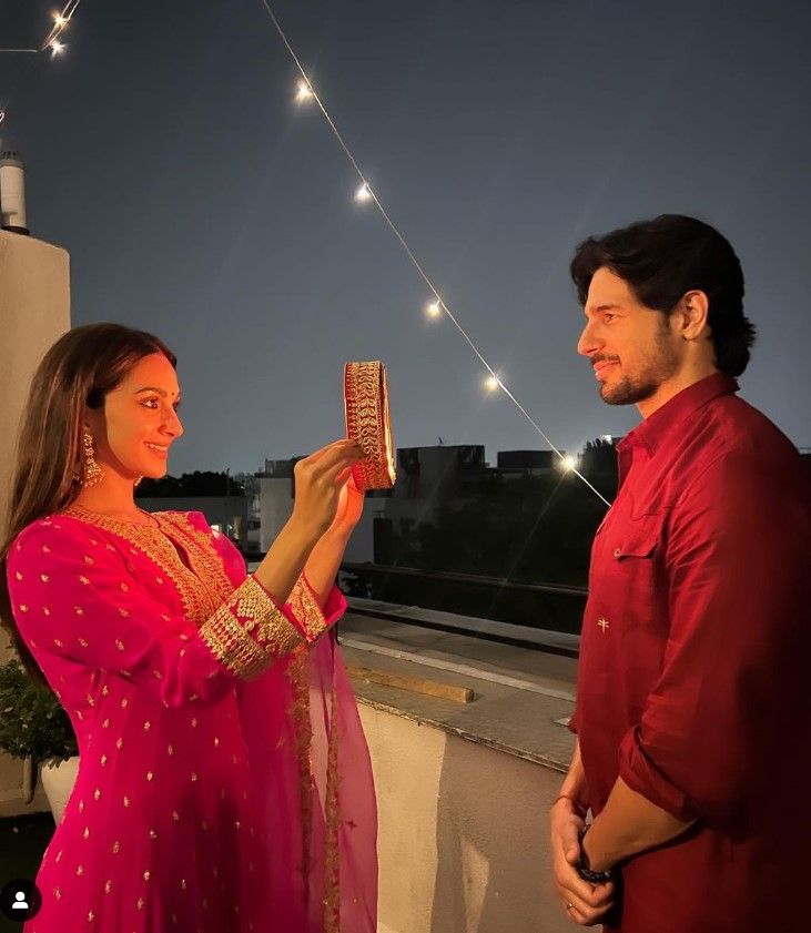 Kiara Advani Looks Surreal In Pink ‘Anarkali’ As She Celebrates Her First Karwa Chauth With Sidharth