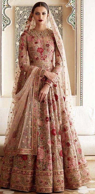 embroidered bridal lehenga