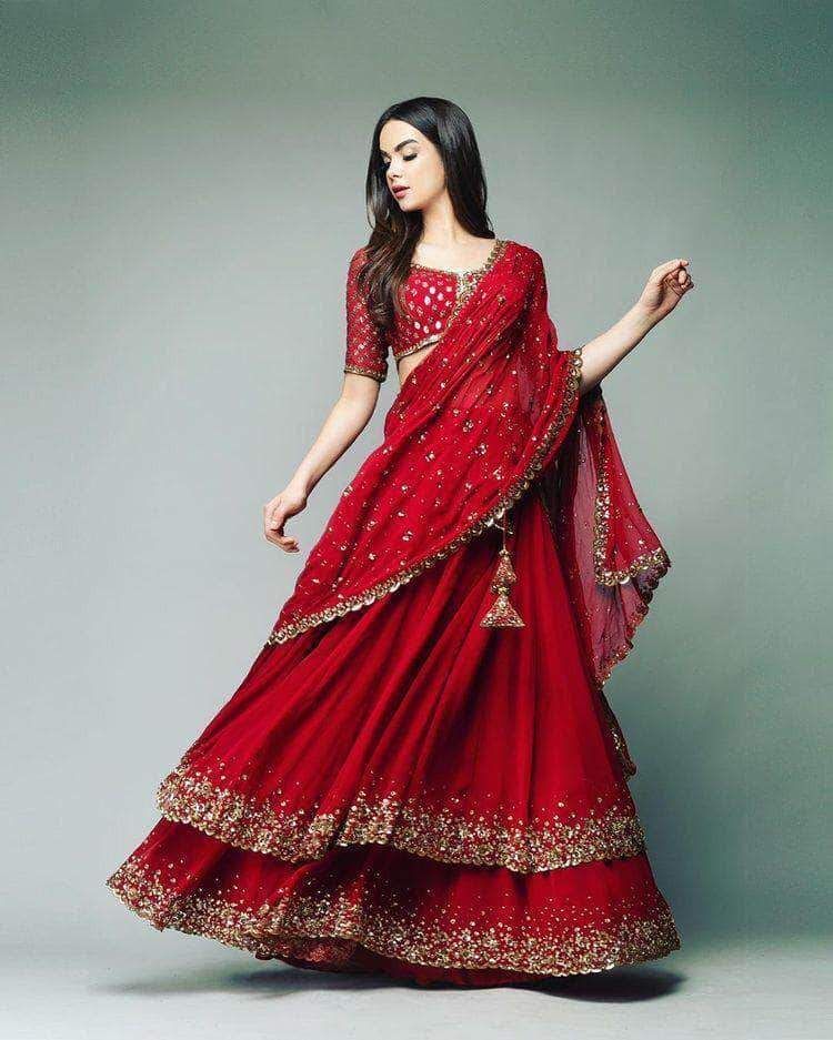 embroidered bridal lehenga