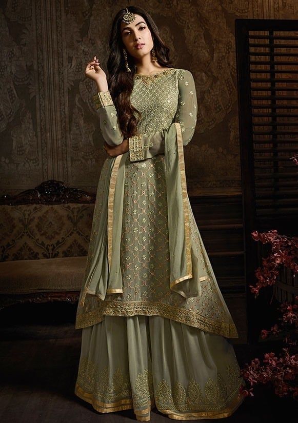 Light Green Georgette Lehenga Kameez