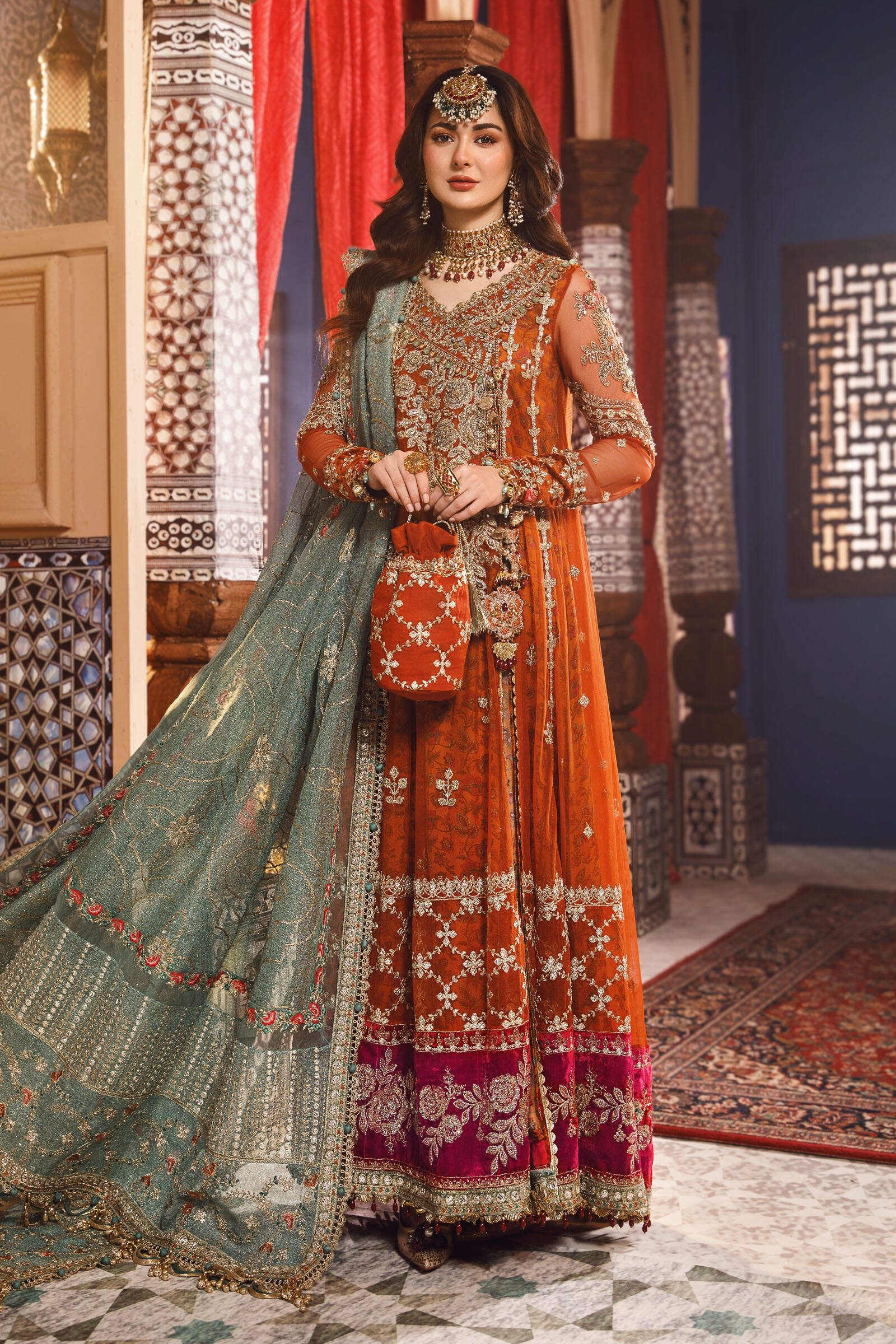 embroidered bridal lehenga