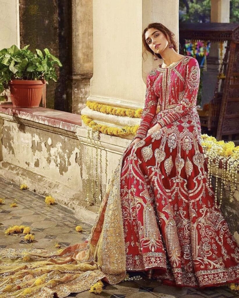 Maya Ali Poses for “Ghar Nari” Bridal Collection