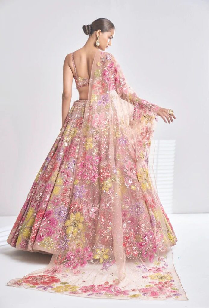 Multi-Coloured Floral Lehenga Set – 2 / Regular