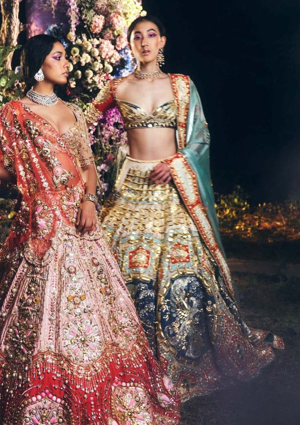 Multicolor Embroidered Bridal Lehenga Set