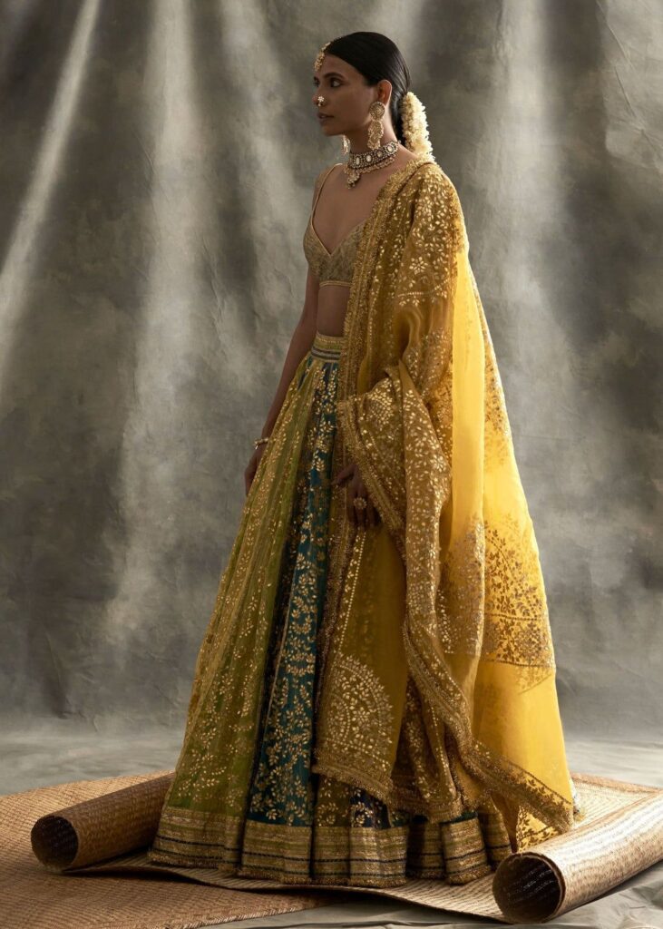 Multicolor Silk Organza Lehenga Set