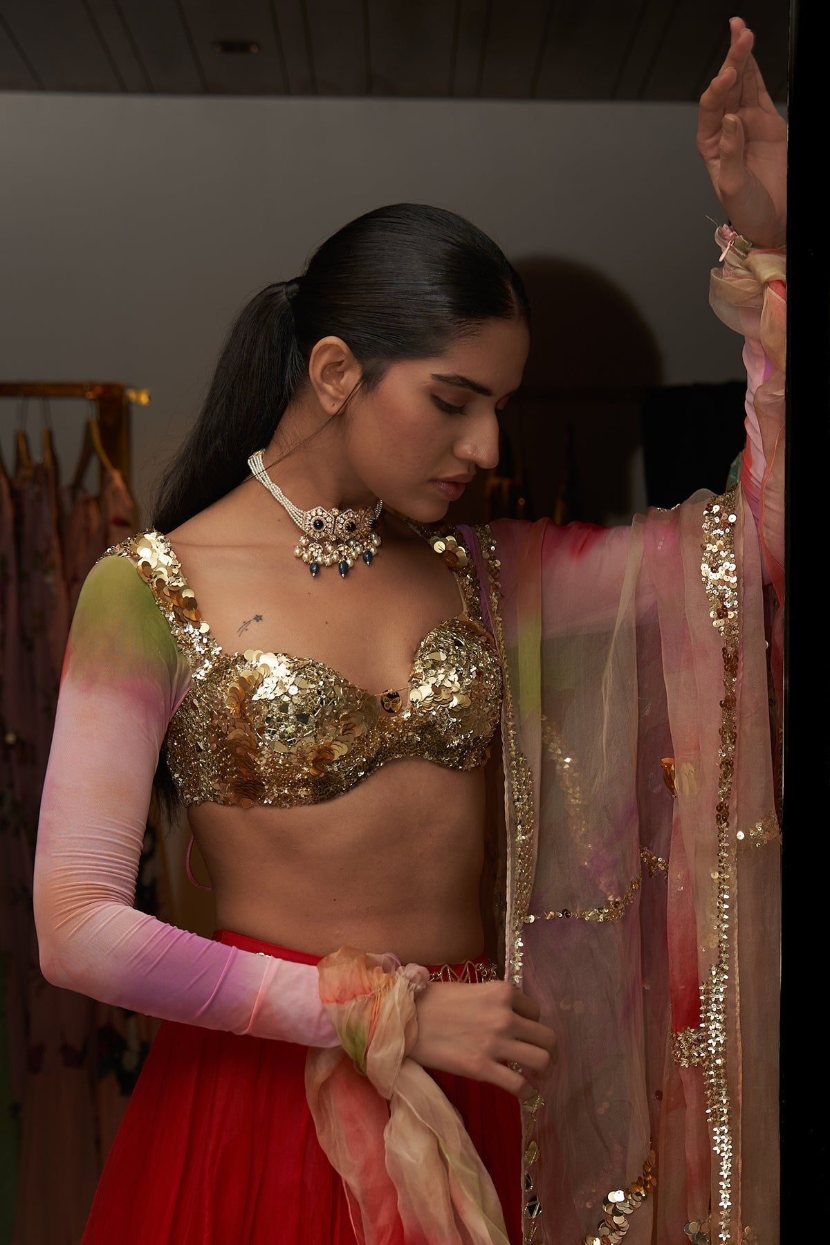 embroidered bridal lehenga