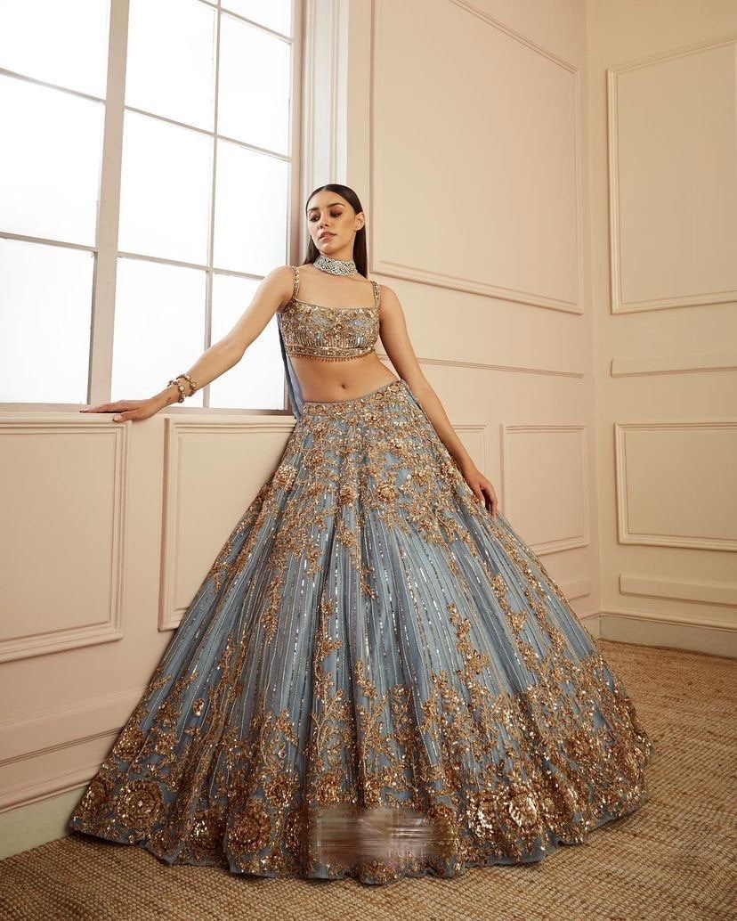 embroidered bridal lehenga