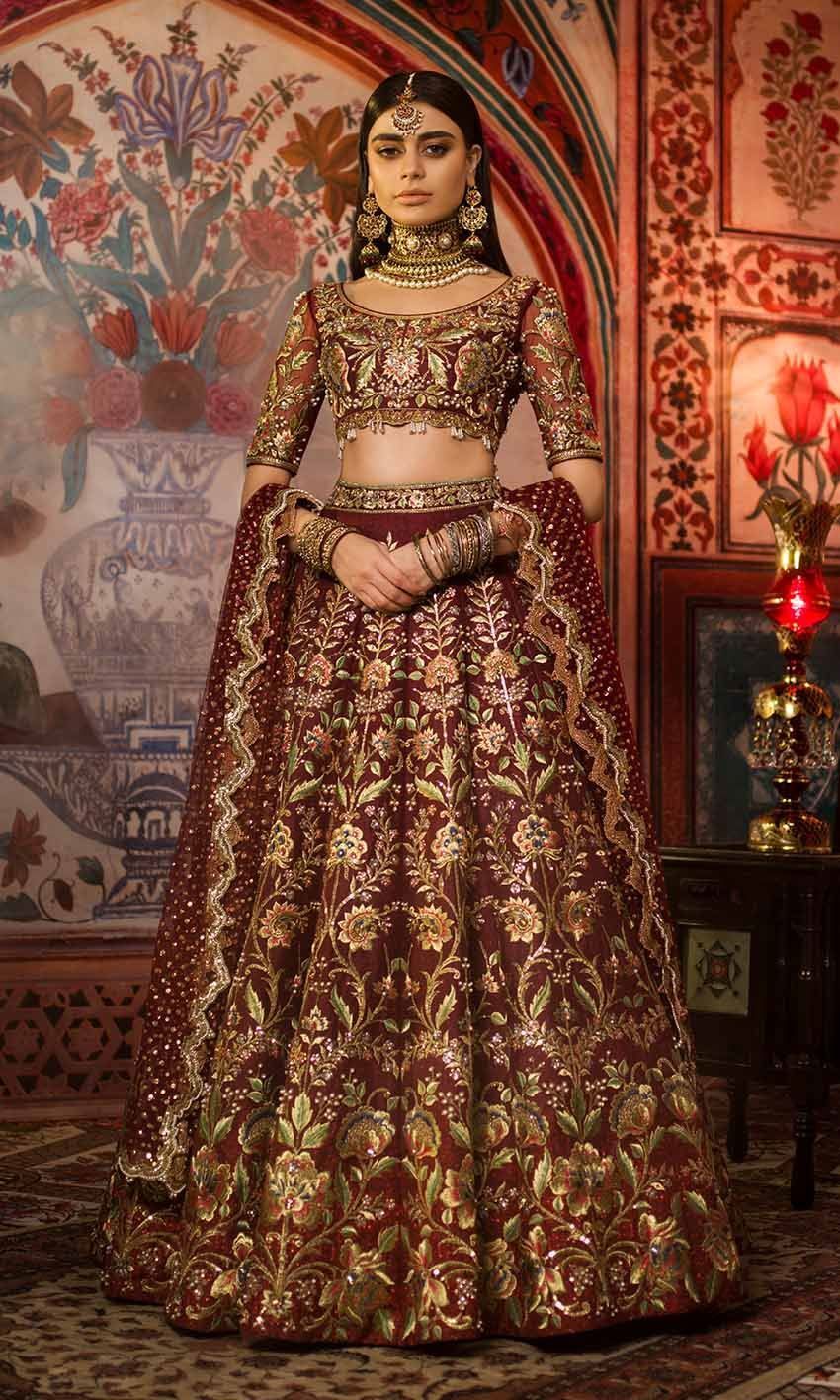 embroidered bridal lehenga