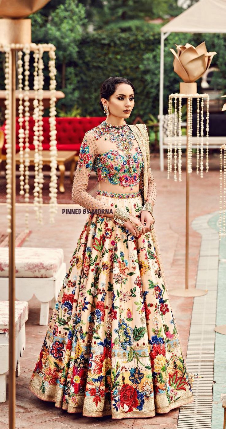 embroidered bridal lehenga