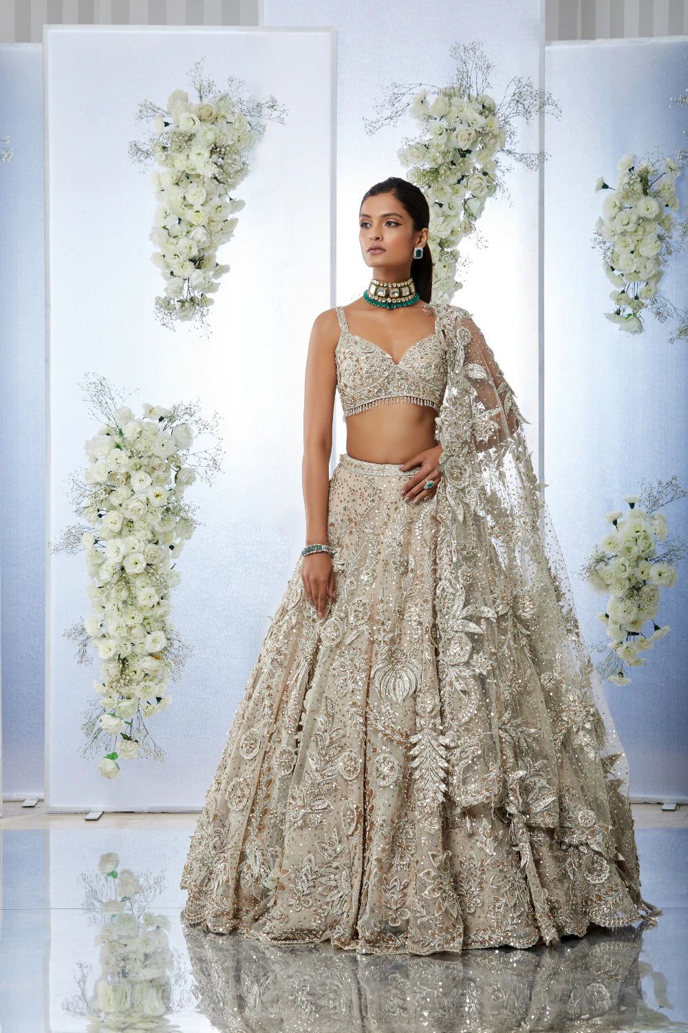 embroidered bridal lehenga