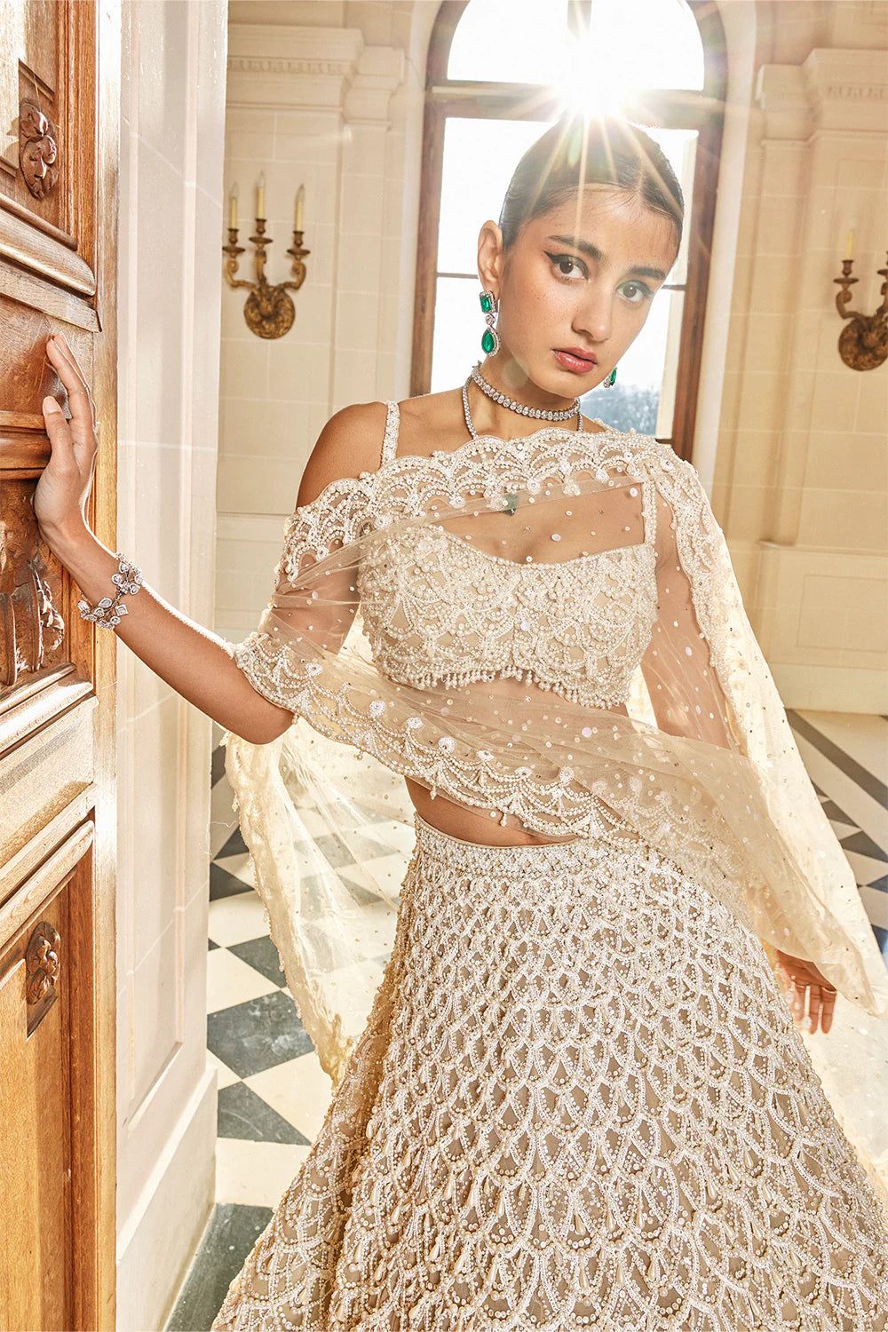 embroidered bridal lehenga