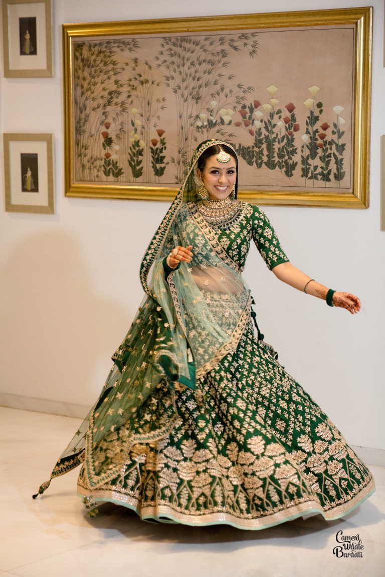 embroidered bridal lehenga