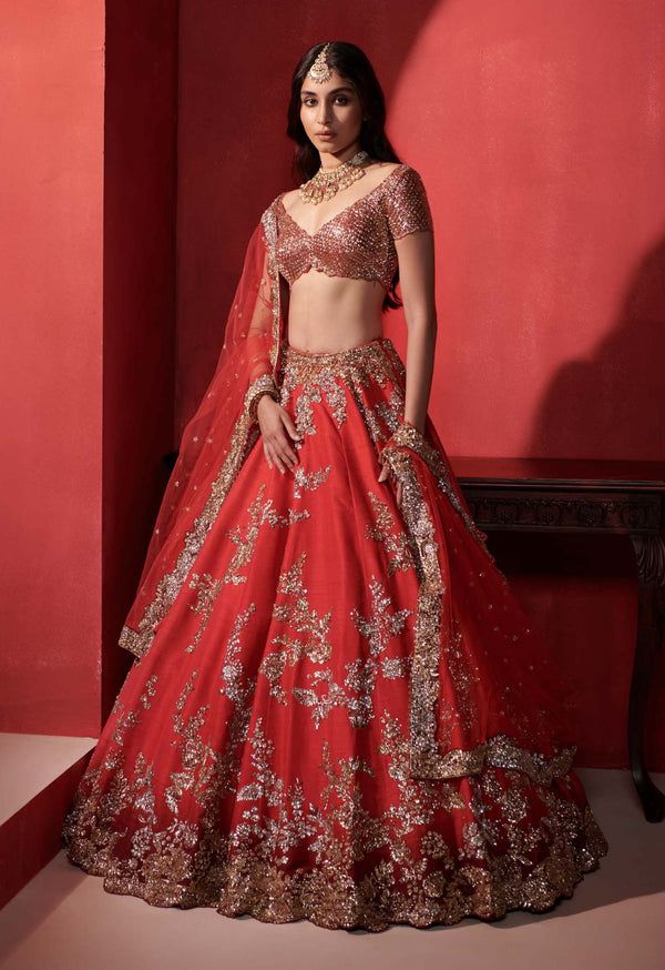 embroidered bridal lehenga