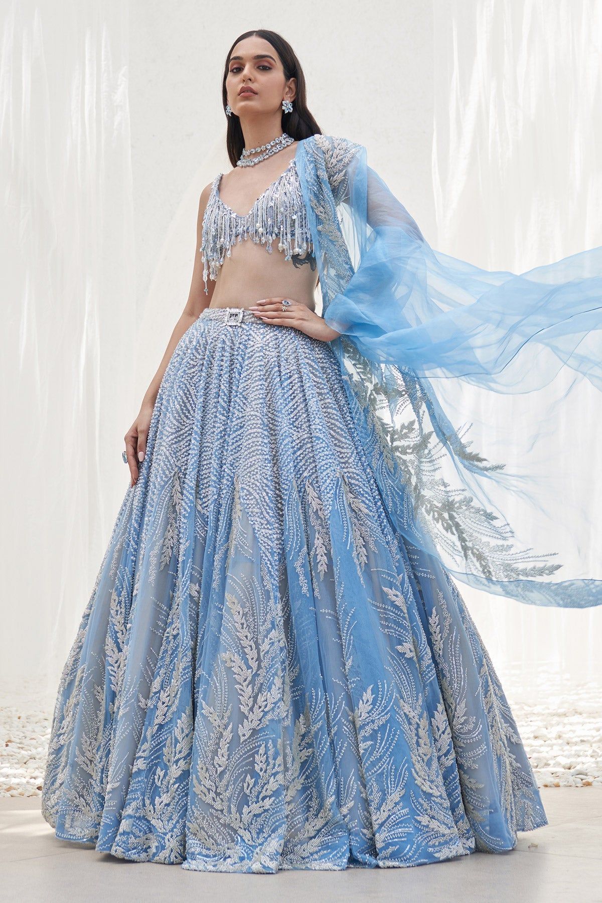 embroidered bridal lehenga