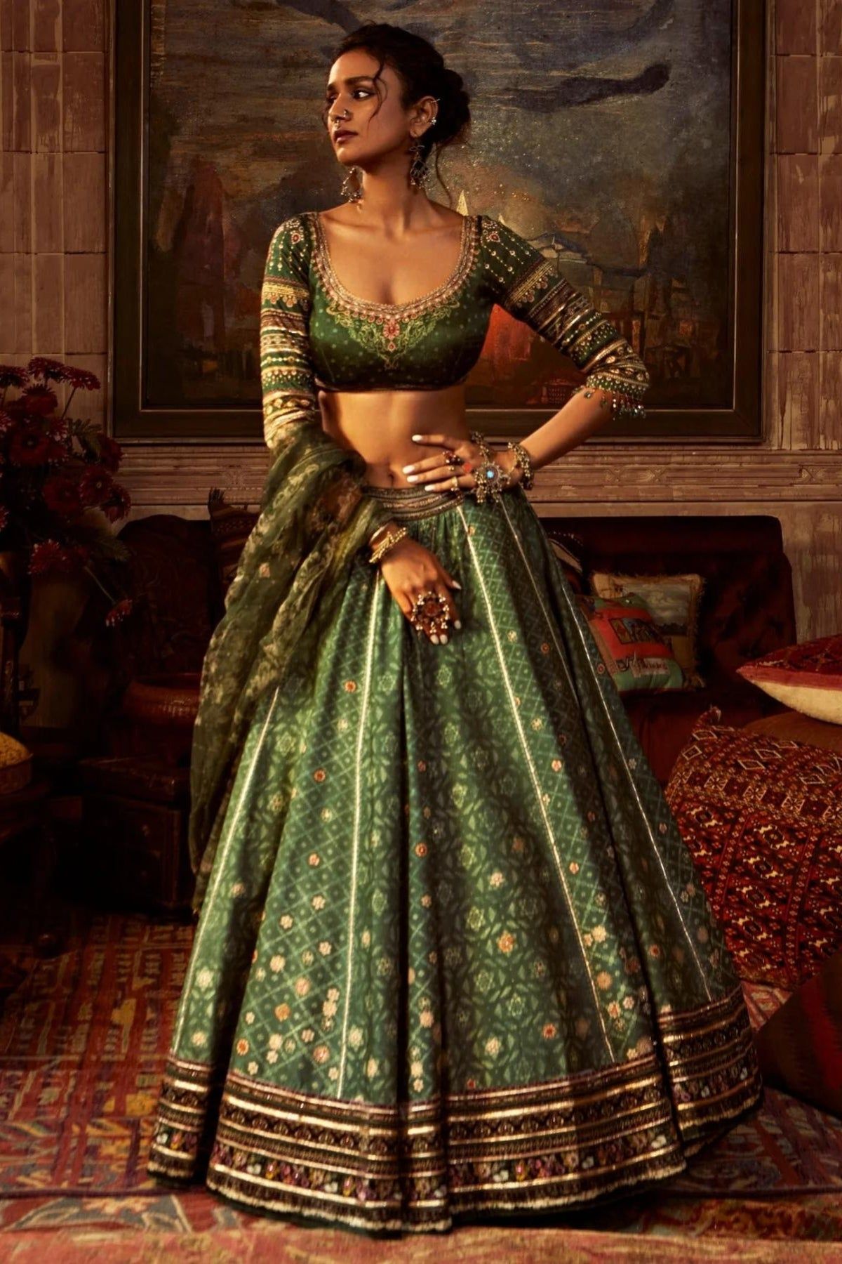 embroidered bridal lehenga