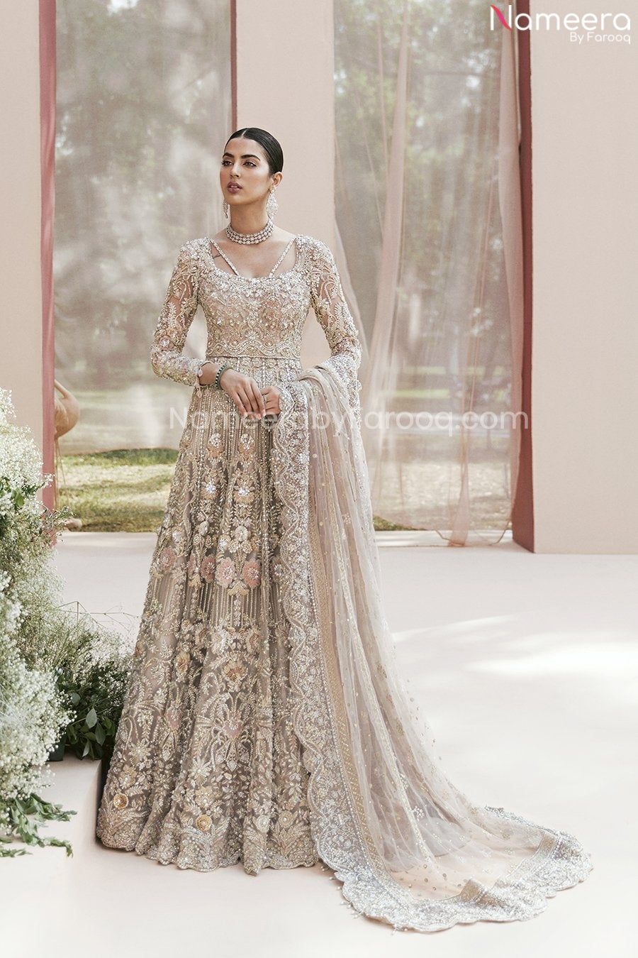 embroidered bridal lehenga