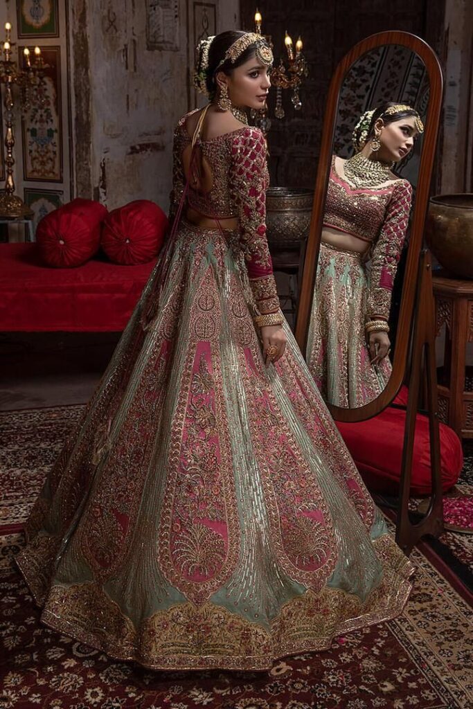 Pakistani Raw Silk Bridal Lehenga Choli Dress #BN1046