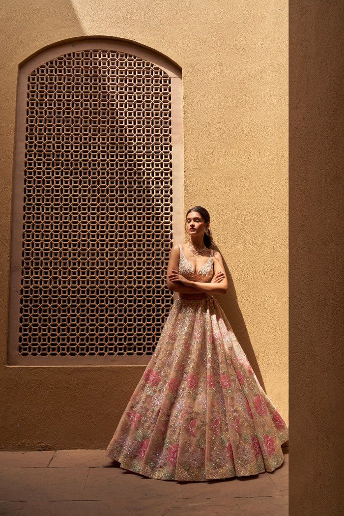 embroidered bridal lehenga