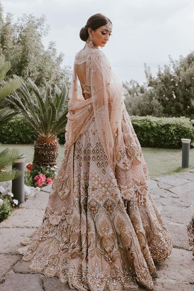 Pastel bridal lehenga for Indian weddings