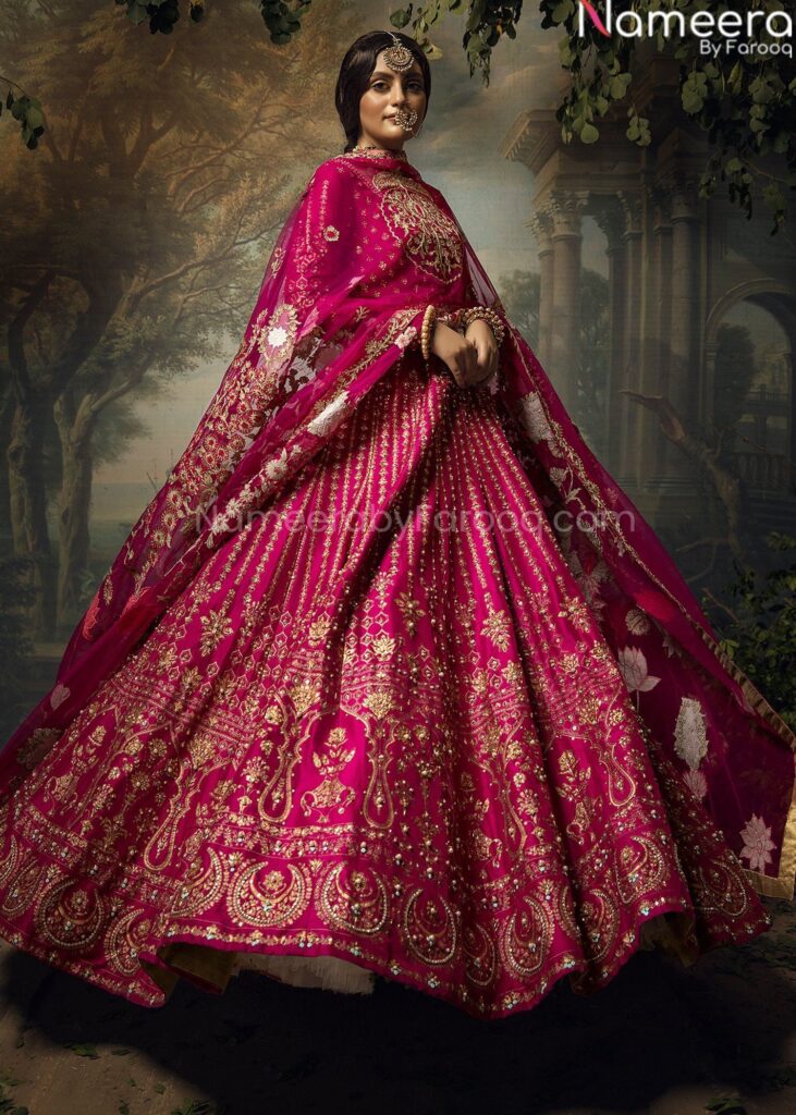 Pink Lehenga Choli Bridal Designer Wedding Dress #BN802 – SMALL