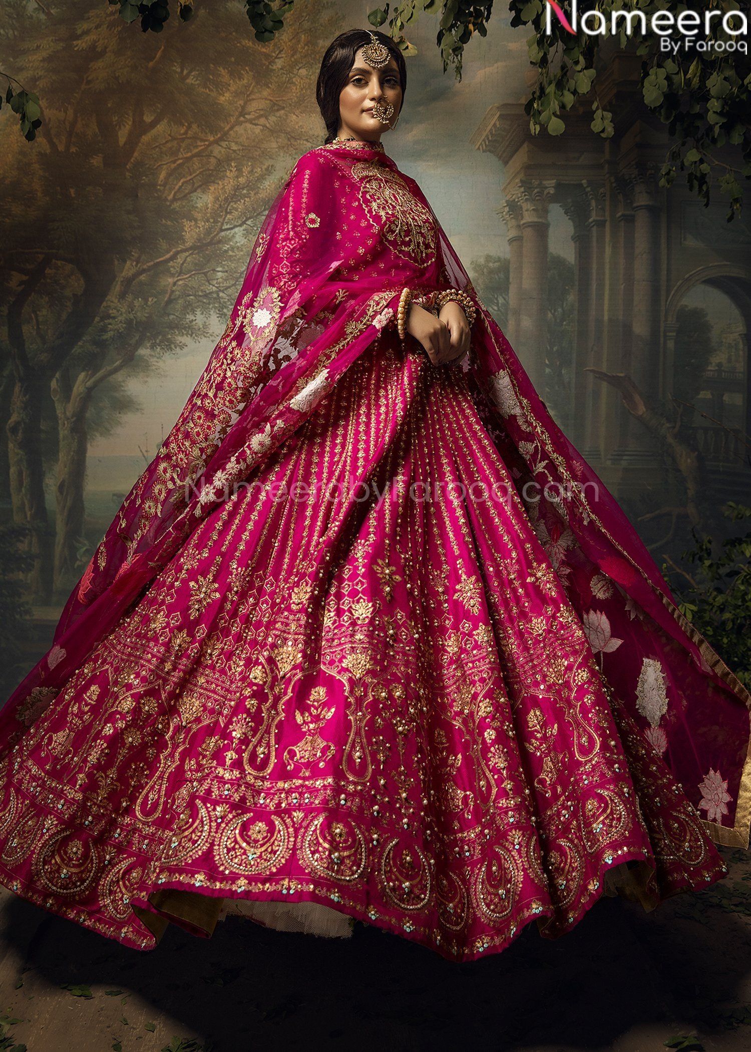 embroidered bridal lehenga