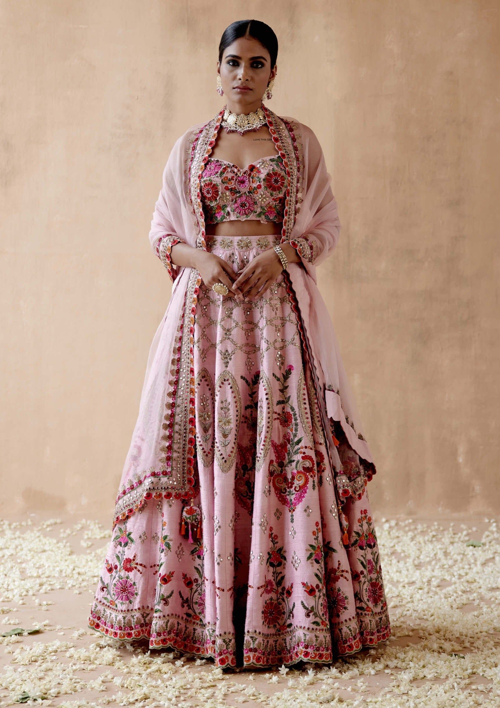 embroidered bridal lehenga