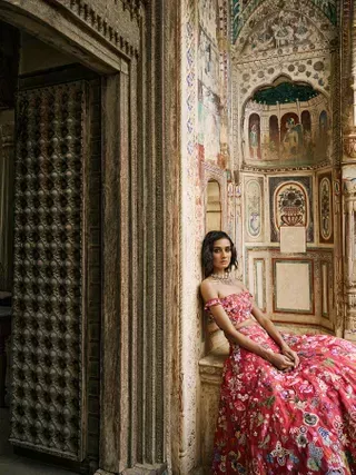 embroidered bridal lehenga