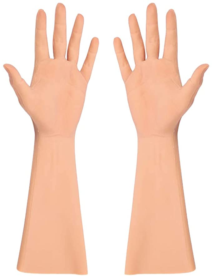 Realistic Silicone Gloves Soft Fake Female Hand Half Length Arm for Crossdresser Transgender Dragqueen