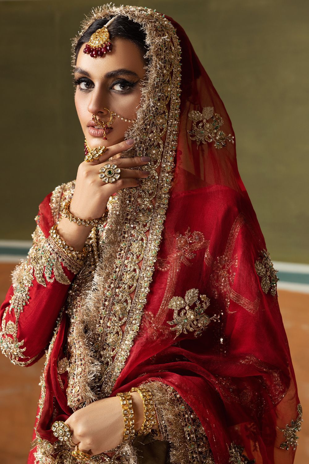 embroidered bridal lehenga