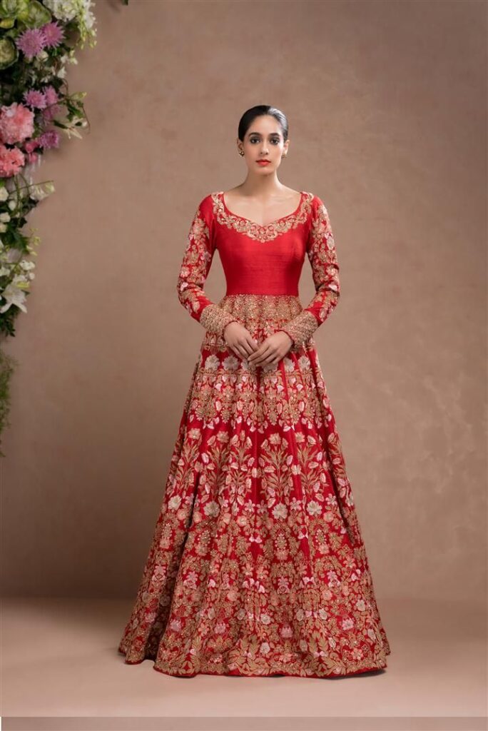 Red Color Exclusive Designer #bridalgown in 2019 | #weddingsalwarsuit | #gown | #salwarsuit