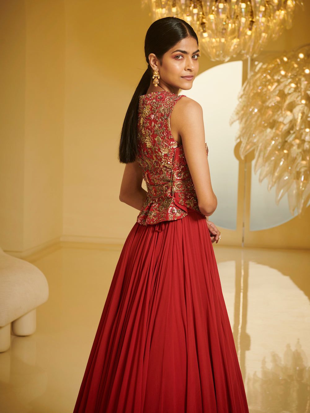 embroidered bridal lehenga