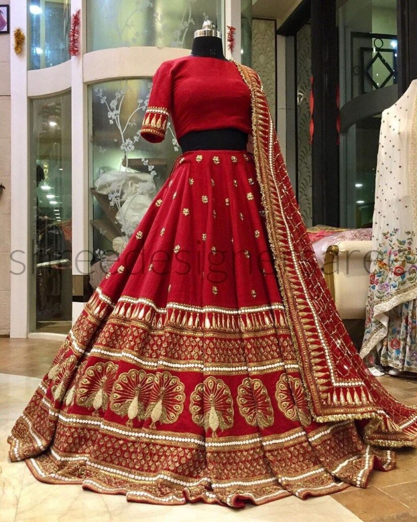 Red Georgette Zari Lahenga Choli, Wedding And Party Wear Lahenga Choli, Bollywood UK USA CANADA Lahenga Choli Brids Wear Skirt