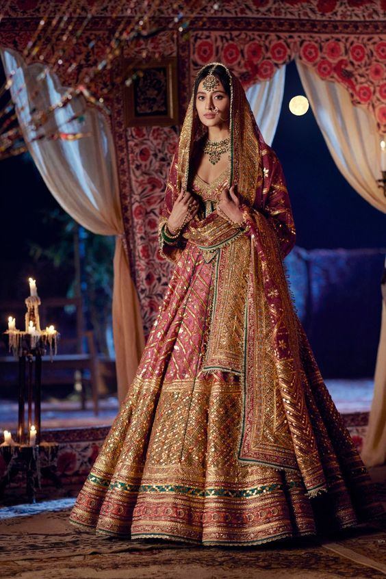 embroidered bridal lehenga