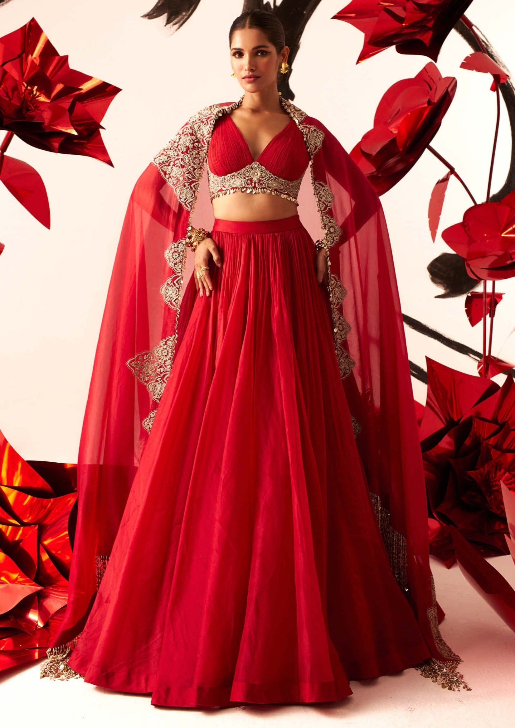 embroidered bridal lehenga